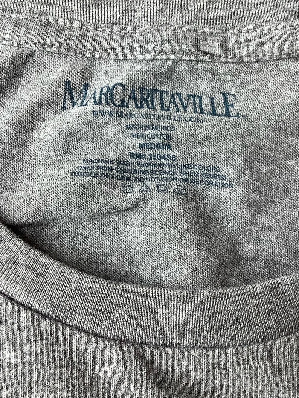 Margaritaville Heather Gray Short Sleeve Crew Tee with Green Chest Logo
